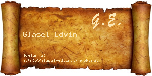 Glasel Edvin névjegykártya